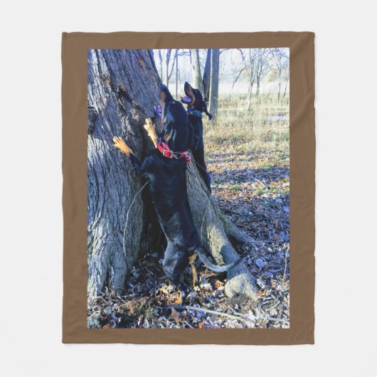 Black & Tan Coonhounds Treeing Fleece Blanket Deken (Voorkant)