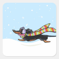 Black Tan Dachshund Cold Winter