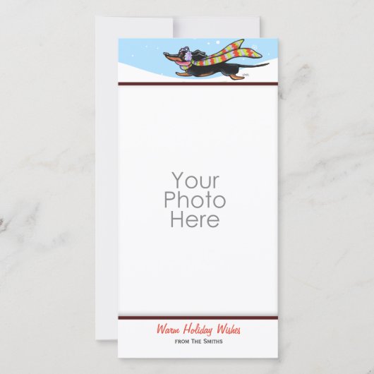 Black Tan Dachshund Cute Winter Feestdagenkaart (Voorkant)