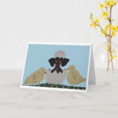 Black & Tan Dachshund Easter Kaart (Gele Bloem)