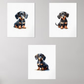 Black Tan Dachshund Print, Dachshund Pet Portrait (Recto)