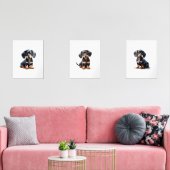 Black Tan Dachshund Print, Dachshund Pet Portrait (Salon)