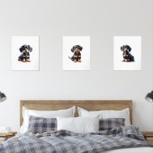 Black Tan Dachshund Print, Dachshund Pet Portrait (Chambre à coucher)