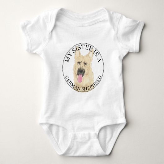 Black & Tan Duitse Herder Grote Zus Romper (Voorkant)
