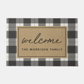 Black & Tan Farmhouse Pset Persoonlijk welkom Deurmat (Voorkant)