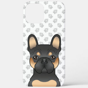 Black & Tan French Bulldog / Frenchie Cartoon Dog iPhone 12 Pro Max Hoesje
