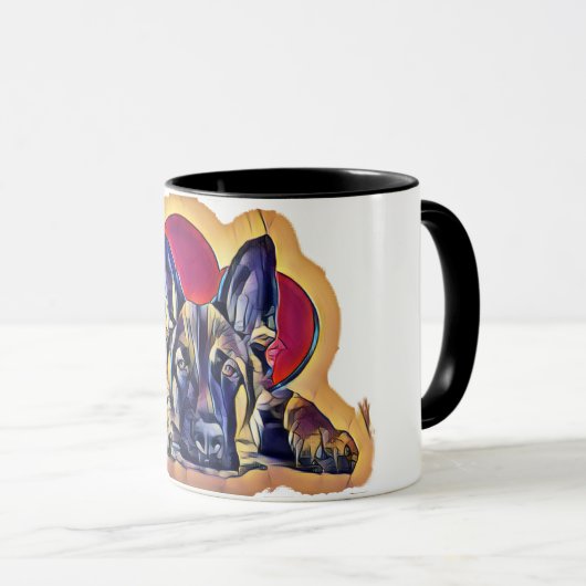 Black Tan German Shepherd Puppy Mok (Voorkant rechts)