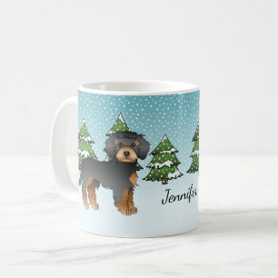 Black & Tan Mini Goldendoodle-hond - Winterbos Koffiemok