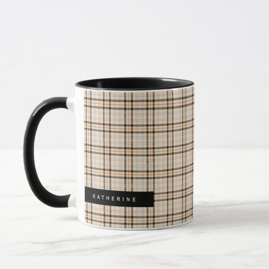 Black Tan Pattern Holiday Mok (Links)