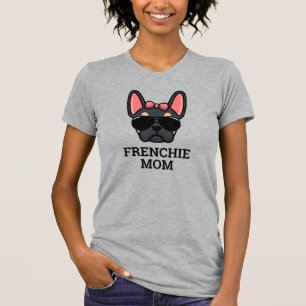 Black Tan Vrouw French Bulldog Frenchie Dog mam T-shirt