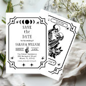 Black tarot Goth save the date wedding Invitation