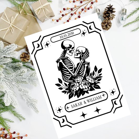 Black tarot Goth save the date wedding Invitation