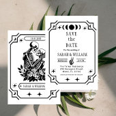Black tarot Goth save the date wedding Invitation