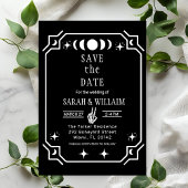 black tarot Goth save the date wedding Invitation Kaart