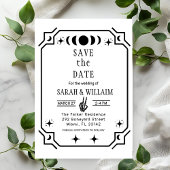 Black tarot Goth save the date wedding Invitation Kaart