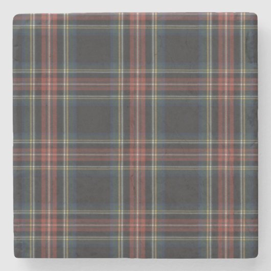 Black Tartan Stone Onderzetter (Voorkant)
