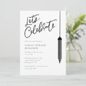 Black Tassel Afstudeerder Party Afstuderen Invitat Save The Date (Staand voorkant)