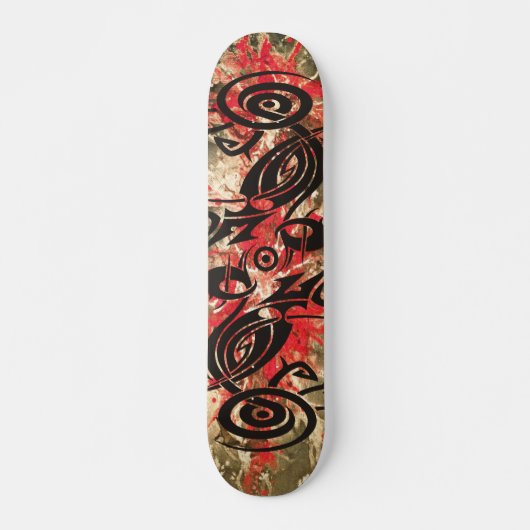 Black Tattoo Tribal 2 | rode verf Skateboard (Voorkant)