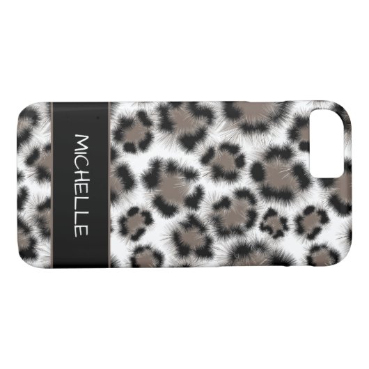 Black Taupe Leopard Print  Case-Mate iPhone Case (Achterkant (Horizontaal))