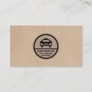 Black Taxi Cab Logo, Kraft Paper Effect Price List Visitekaartje