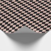 Black & Tea Rose Harlequin Diamonds Cadeaupapier (Hoek)