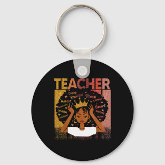 Black Teacher Magic Black History Month Afro Hair  Sleutelhanger
