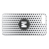 Black Techno Stippen Modern Monogram Case-Mate iPhone Case (Achterkant (Horizontaal))