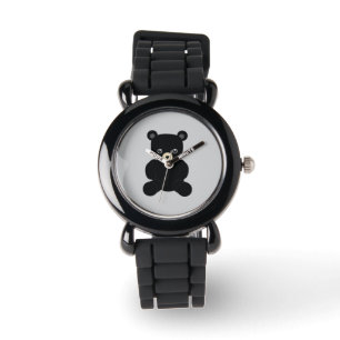 Black Teddy Bear horloge