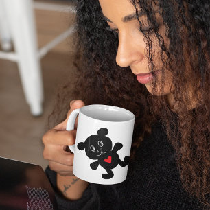 Black Teddy Bear Love Koffiemok
