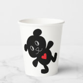 Black Teddy Bear Love Papieren Bekers (Voorkant)