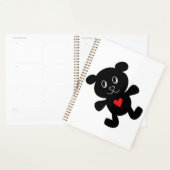 Black Teddy Bear Love Spiral Planner (Display)