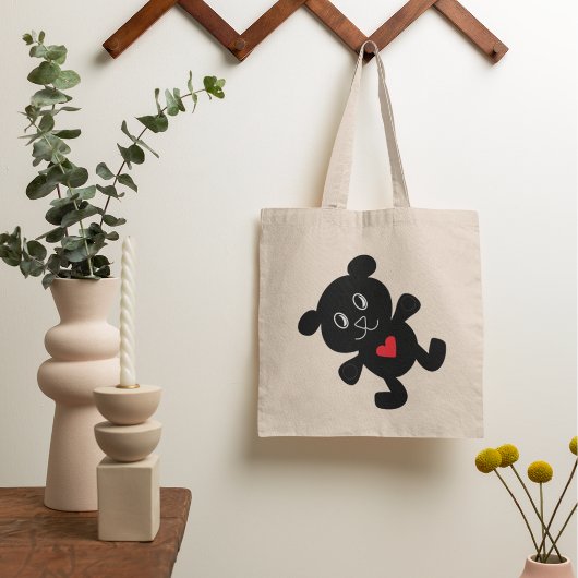 Black Teddy Bear Love Tote Bag