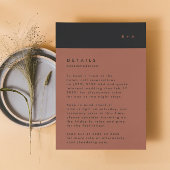 Black Terracotta Stripe Monogram Accommodatie RSVP Kaartje