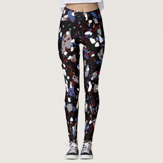 Black Terrazzo Leggings (Voorkant)