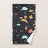 Black Terrazzo Pattern Bad Handdoek (Handdoek)