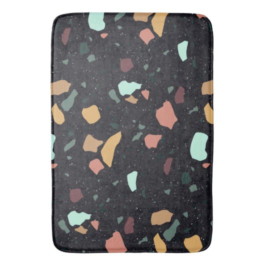 Black Terrazzo Pattern Badmat (Voorkant Verticaal)