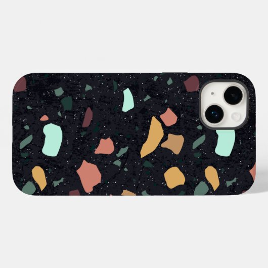 Black Terrazzo Pattern Case-Mate iPhone Case (Achterkant (horizontaal))
