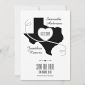 Black Texas Curling Ribbon Save the Date (Voorkant)