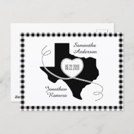Black Texas Curling Ribbon Save the Date Briefkaar Briefkaart