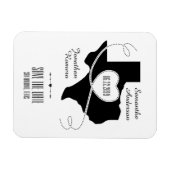 Black Texas Curling Ribbon Save the Date Magneet (Horizontaal)