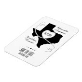 Black Texas Curling Ribbon Save the Date Magneet (Linkerzijde)