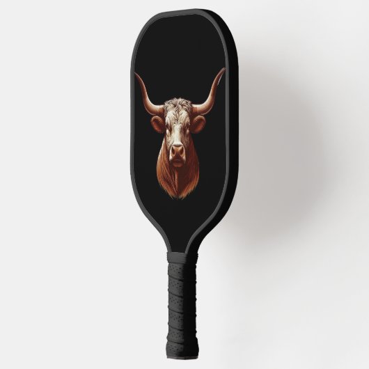 Black Texas longhorn Pickleball Paddle (Links)