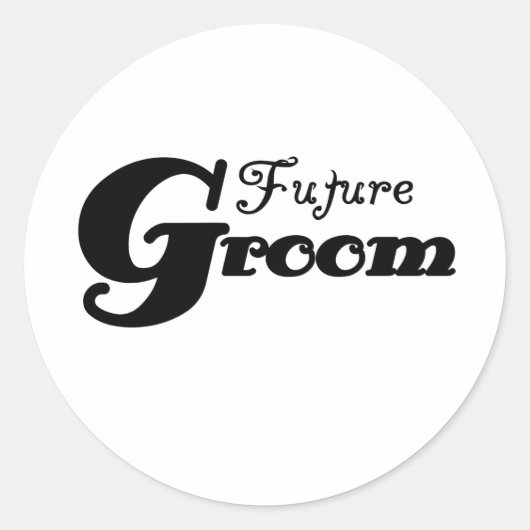 Black Text Future Groom Ronde Sticker (Voorkant)