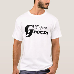 Black Text Future Groom T-shirt
