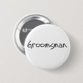 Black Text Groomsman Ronde Button 5,7 Cm (Voorkant /achterkant)