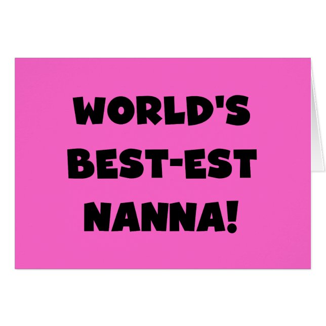 Black Text Meilleurs T-shirts et cadeaux Nanna (Devant horizontal)