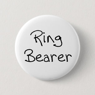 Black Text Ring Bearer Ronde Button 5,7 Cm