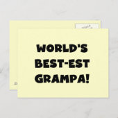 Black Text 's Werelds Beste Grampa T-shirts Gesche Briefkaart (Voorkant / Achterkant)