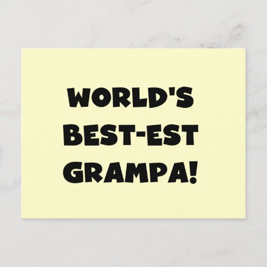 Black Text 's Werelds Beste Grampa T-shirts Gesche Briefkaart (Voorkant)