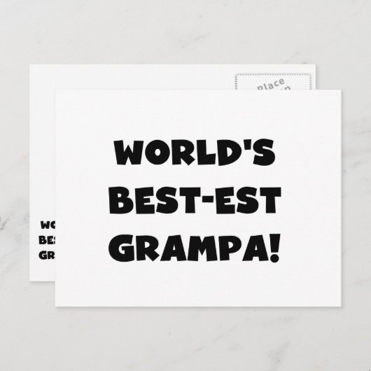 Black Text 's Werelds Beste Grampa T-shirts Gesche Briefkaart (Voorkant / Achterkant)